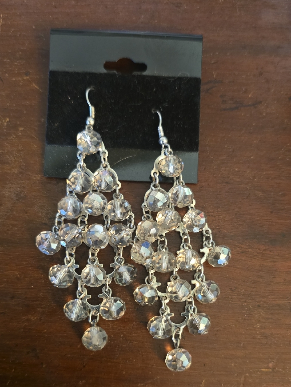 Clear Crystal Chandelier Drop Earrings - Women Jewelry